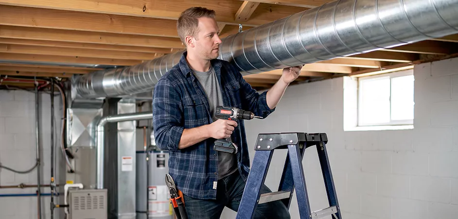 Exposed Spiral Ductwork in West Orange